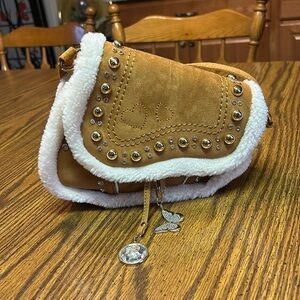 Dolls Kill X Bratz LIVIN' IT UP STUDDED SADDLE BAG - BROWN